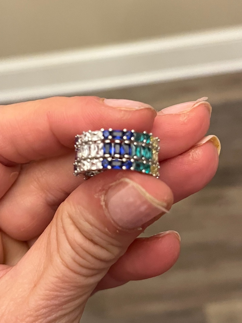 Freida Rothman Vault Multicolor Gemstone Stack Ring - Women Jewelry size 4.5